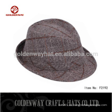 2015 New Elegant Jazz fuente fedora sombreros para las mujeres Hombres Algodón cálido fuente de moda